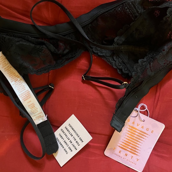 NWT SAVAGE X FENTY FLORAL LACE AND MESH BRALETTE - Picture 5 of 5